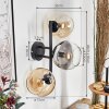 Koyoto Boule lumineuse, Applique murale Ambre, Clair, Fumé, 3 lumières