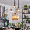 Koyoto Suspension, Boule lumineuse, Suspension grappe Ambre, Clair, Fumé, 4 lumières