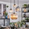 Koyoto Suspension, Boule lumineuse, Suspension grappe Ambre, Clair, Fumé, 4 lumières