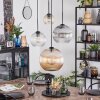 Koyoto Suspension, Boule lumineuse, Suspension grappe Ambre, Clair, Fumé, 4 lumières