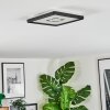 Simonstorp Plafonnier, Panel LED Noir, Blanc, 1 lumière