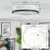 Onara Plafonnier, Panel LED Noir, Blanc, 1 lumière