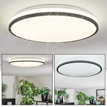 Onara Plafonnier, Panel LED Noir, Blanc, 1 lumière