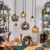 Ripoll Suspension, Boule lumineuse, Suspension Ambre, Clair, Fumé, 6 lumières