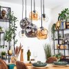 Ripoll Suspension, Boule lumineuse, Suspension Ambre, Clair, Fumé, 6 lumières
