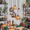 Ripoll Suspension, Boule lumineuse, Suspension Ambre, Clair, Fumé, 6 lumières