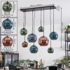 Ripoll Suspension, Boule lumineuse, Suspension Bleu, Vert, Cuivré, 8 lumières