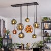 Ripoll Suspension, Boule lumineuse, Suspension Bleu, Vert, Cuivré, 8 lumières