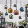 Ripoll Suspension, Boule lumineuse, Suspension Bleu, Chrome, Or, Vert, Cuivré, Fumé, 8 lumières