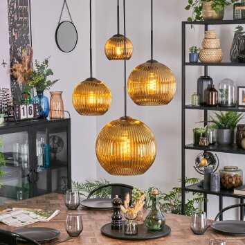 Koyoto Suspension, Boule lumineuse, Suspension grappe Or, 4 lumières