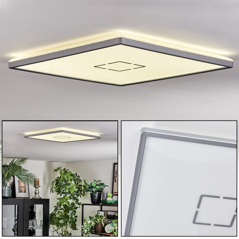 Simonstorp Plafonnier, Panel LED Argenté, Blanc, 1 lumière main product photo