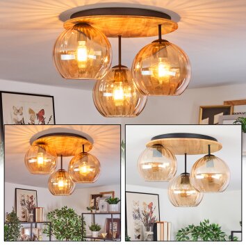 Koyoto Plafonnier, Boule lumineuse 40 cm Écru, Noir, 3 lumières