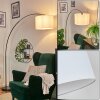 Soungou Lampadaire, Lampadaires arc Chrome, Noir, 1 lumière, Abat-jour en tissu