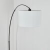Soungou Lampadaire, Lampadaires arc Chrome, Noir, 1 lumière, Abat-jour en tissu