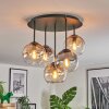 Koyoto Plafonnier, Boule lumineuse 45 cm Ambre, Clair, Fumé, 5 lumières