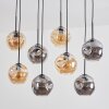 Ripoll Suspension, Boule lumineuse, Suspension Ambre, Fumé, 8 lumières