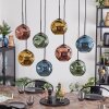 Ripoll Suspension, Boule lumineuse, Suspension Bleu, Or, Vert, Cuivré, 8 lumières