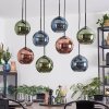 Koyoto Suspension, Boule lumineuse, Suspension Bleu, Vert, Cuivré, 8 lumières