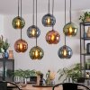 Koyoto Suspension, Boule lumineuse, Suspension Bleu, Vert, Cuivré, 8 lumières