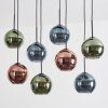 Koyoto Suspension, Boule lumineuse, Suspension Bleu, Vert, Cuivré, 8 lumières