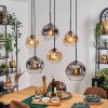Ripoll Suspension, Boule lumineuse, Suspension Ambre, Clair, Fumé, 6 lumières