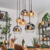 Ripoll Suspension, Boule lumineuse, Suspension Ambre, Clair, Fumé, 6 lumières