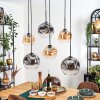 Ripoll Suspension, Boule lumineuse, Suspension Ambre, Clair, Fumé, 6 lumières