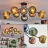 Koyoto Plafonnier, Boule lumineuse 85 cm Bleu, Or, Vert, Cuivré, 8 lumières