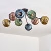 Koyoto Plafonnier, Boule lumineuse 85 cm Bleu, Or, Vert, Cuivré, 8 lumières