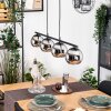 Koyoto Suspension, Boule lumineuse, Suspension Chrome, Fumé, 4 lumières