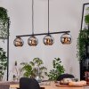 Koyoto Suspension, Boule lumineuse, Suspension Chrome, Fumé, 4 lumières