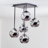 Ripoll Plafonnier, Boule lumineuse Chrome, Fumé, 5 lumières