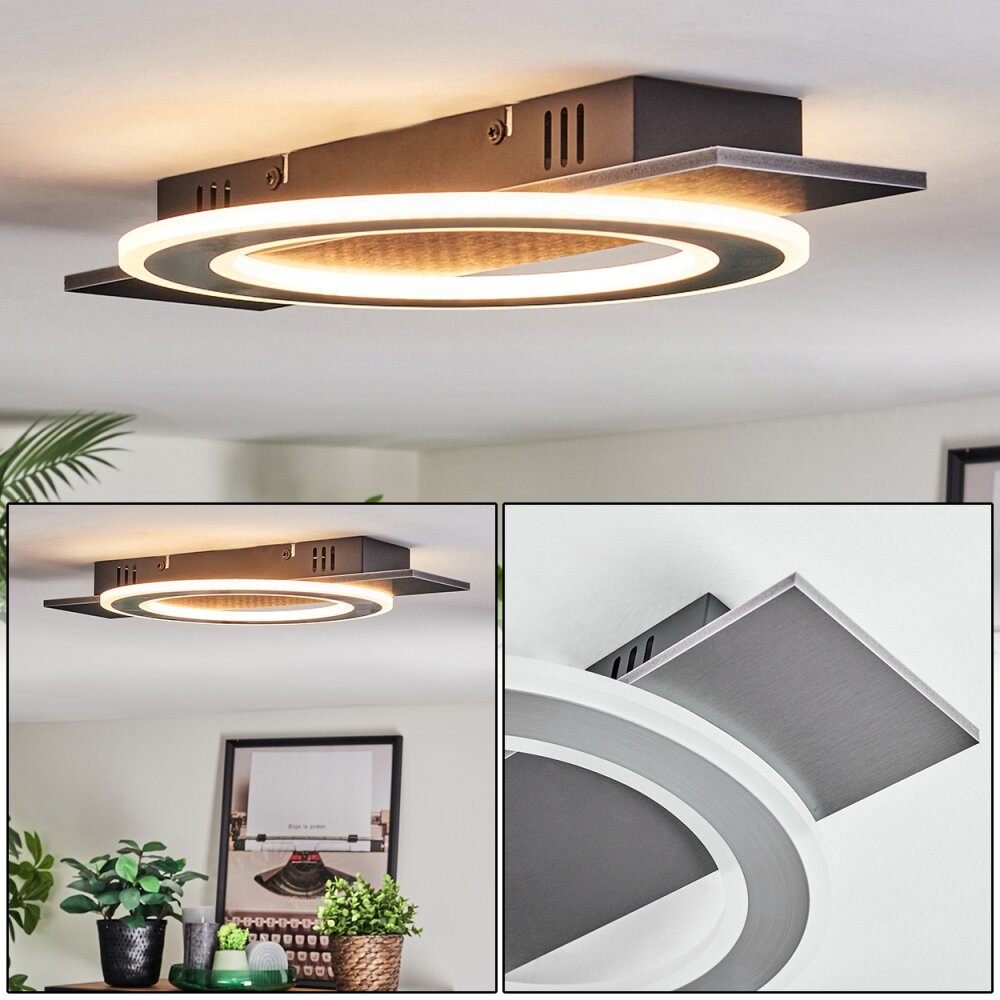 Lidor Plafonnier LED Noir, Argenté, 1 lumière main product photo