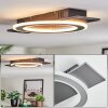 Lidor Plafonnier LED Noir, Argenté, 1 lumière