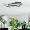 Lidor Plafonnier LED Noir, Argenté, 1 lumière