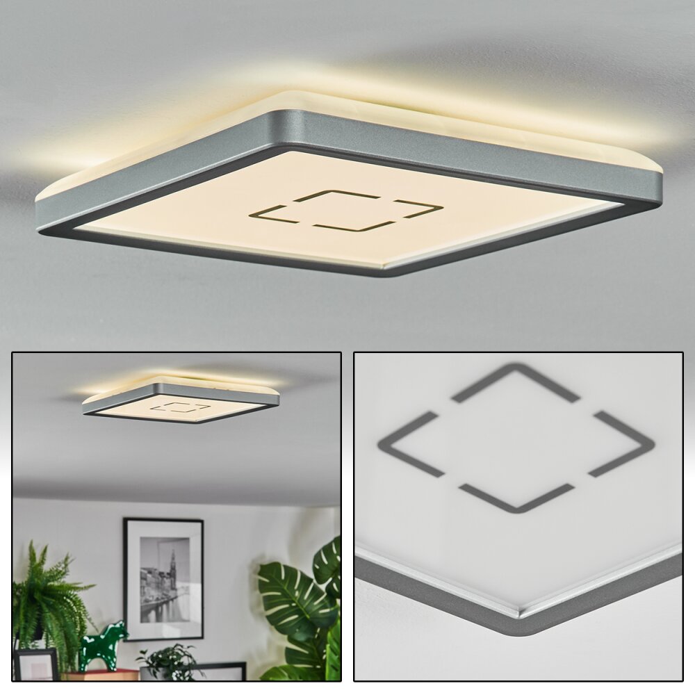 Simonstorp Plafonnier, Panel LED Argenté, Blanc, 1 lumière main product photo