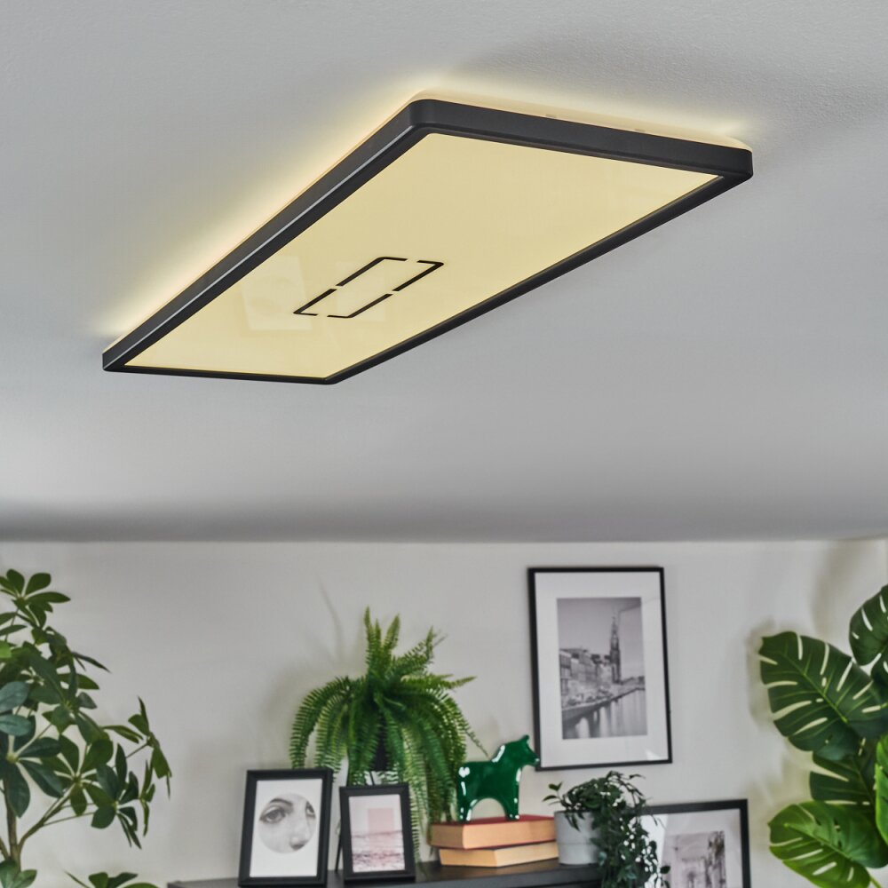 Simonstorp Plafonnier, Panel LED Noir, Blanc, 1 lumière