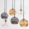 Ripoll Suspension, Boule lumineuse, Suspension Ambre, Clair, Fumé, 6 lumières