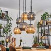 Ripoll Suspension, Boule lumineuse, Suspension Ambre, Fumé, 6 lumières