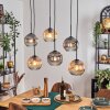 Ripoll Suspension, Boule lumineuse, Suspension Ambre, Clair, Fumé, 6 lumières