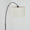 Bassagoda Lampadaire, Lampadaires arc Noir, 1 lumière, Abat-jour en tissu