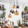 Ripoll Suspension, Boule lumineuse, Suspension Ambre, Fumé, 6 lumières