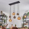 Ripoll Suspension, Boule lumineuse, Suspension Ambre, Fumé, 6 lumières