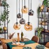 Ripoll Suspension, Boule lumineuse, Suspension Ambre, Fumé, 6 lumières