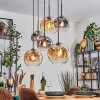 Ripoll Suspension, Boule lumineuse, Suspension Ambre, Clair, Fumé, 6 lumières