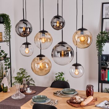 Gastor Suspension, Boule lumineuse, Suspension Ambre, Clair, Fumé, 8 lumières Gastor Suspension, Boule lumineuse, Suspension Ambre, Clair, Fumé, 8 lumières