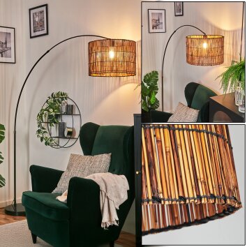 Cando Lampadaire Chrome, Noir, 1 lumière