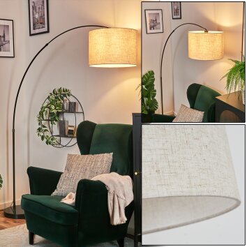 Bassagoda Lampadaire, Lampadaires arc Chrome, Noir, 1 lumière