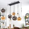 Ripoll Suspension, Boule lumineuse, Suspension Ambre, Clair, Fumé, 6 lumières