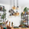 Ripoll Suspension, Boule lumineuse, Suspension Ambre, Clair, Fumé, 6 lumières